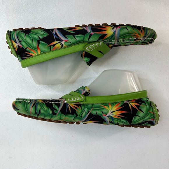 Loudmouth 8.5 Men’s Logan‎ Driving Loafers Bora Bora Tropical Print Botanical